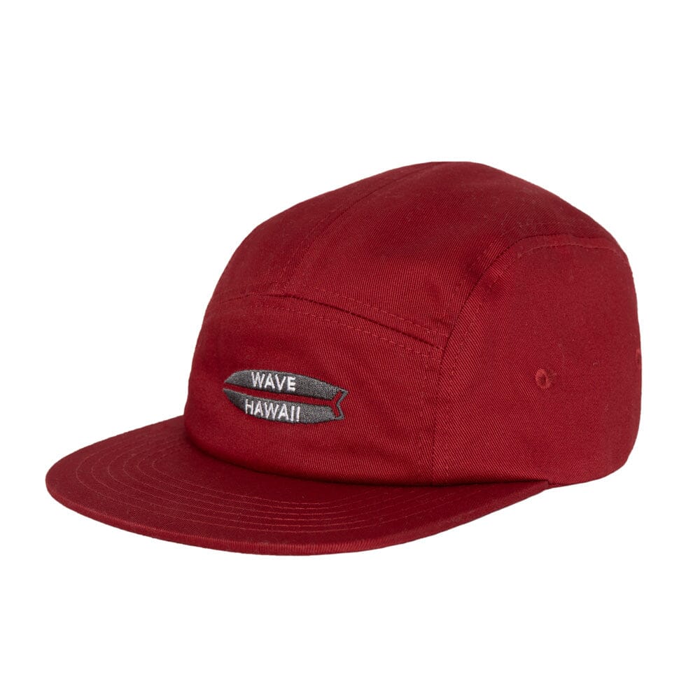 Cap Pantai red 5 Panel Cap Wave Hawaii