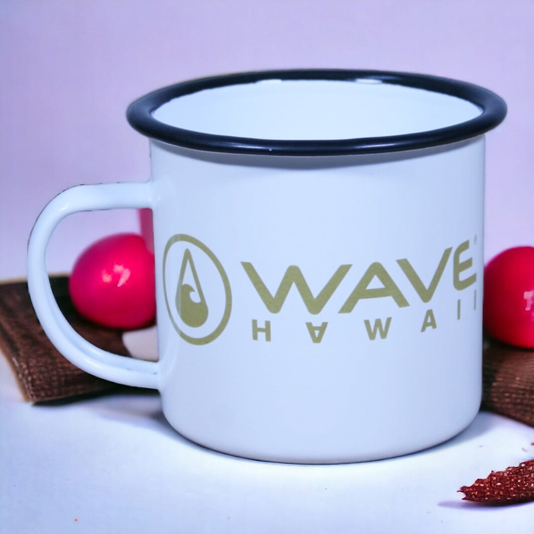 Emaille-Tasse black-gold, 350 ml Tasse WAVE HAWAII