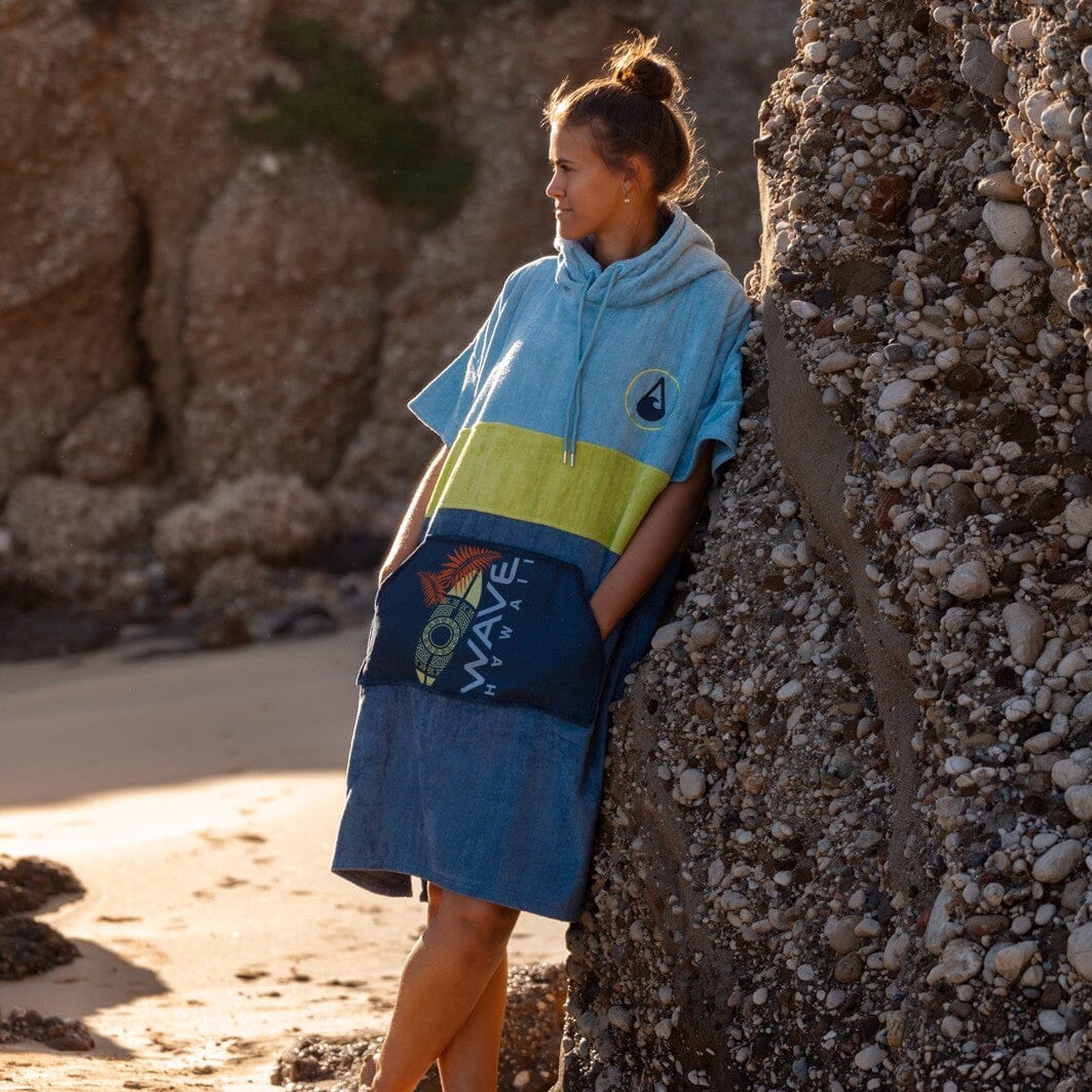 Poncho Kapalua, Baumwolle Velours Style Ponchos WAVE HAWAII