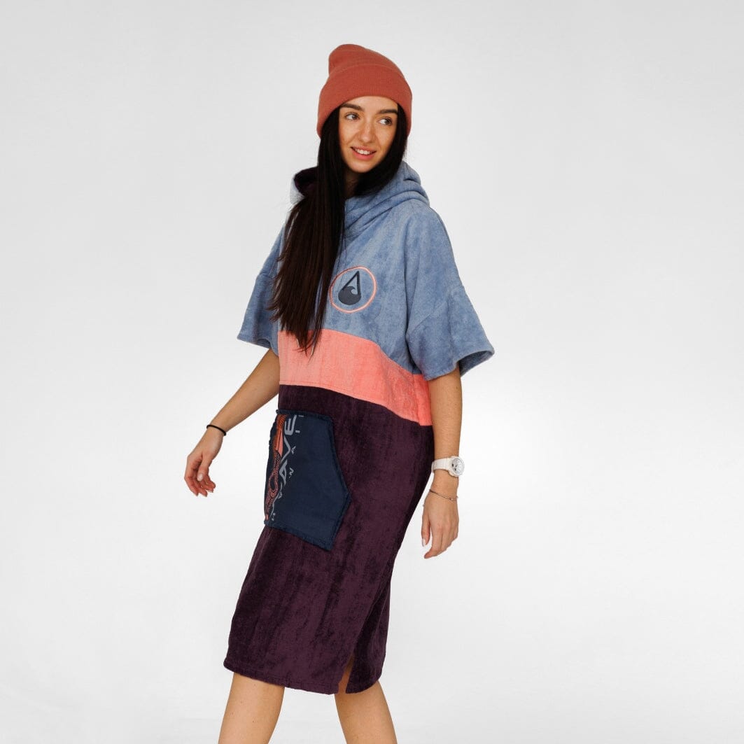 NEU: Poncho Kiholo, Baumwolle Velours Style Ponchos WAVE HAWAII