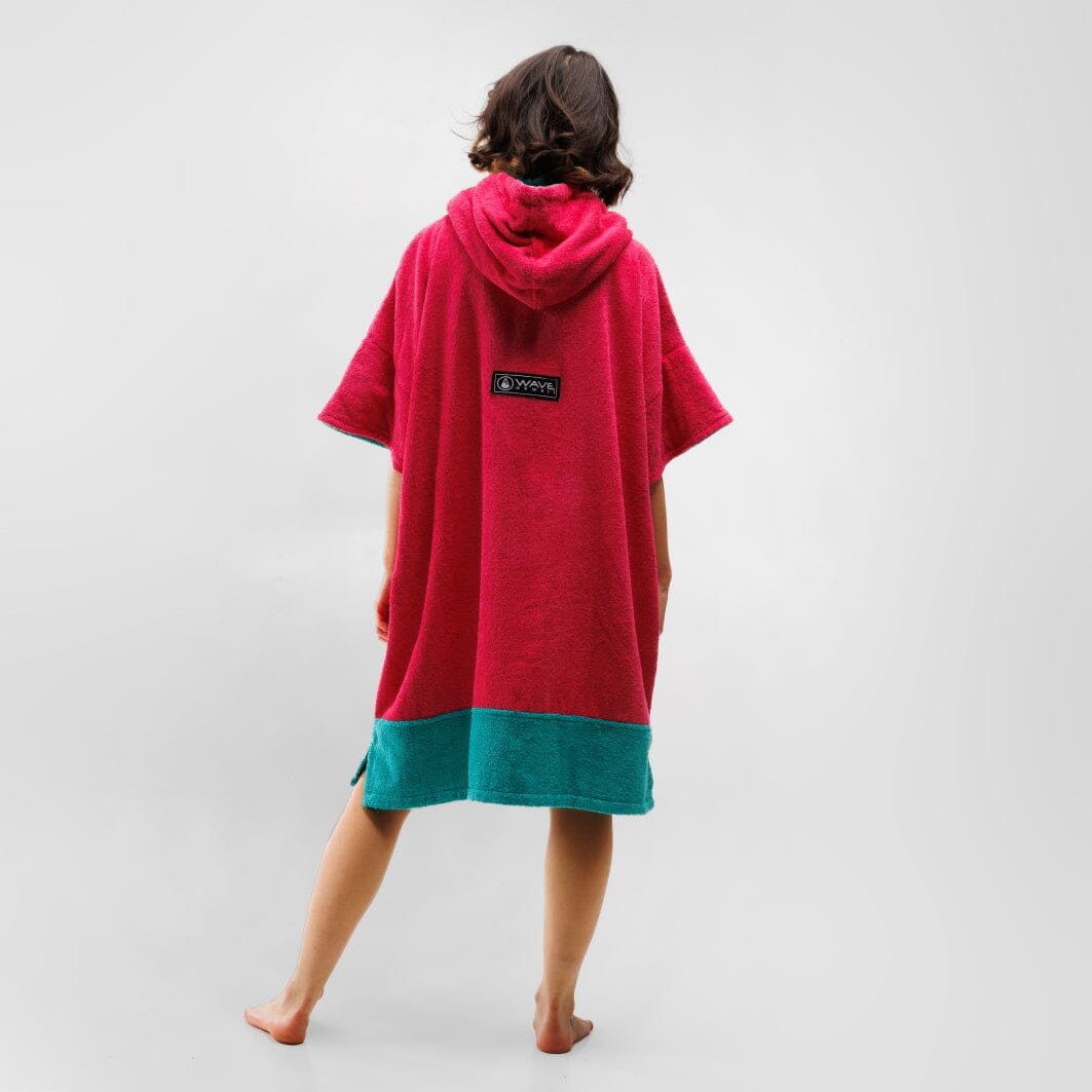 Poncho Pink Wave, Baumwolle Velours Kids Ponchos WAVE HAWAII