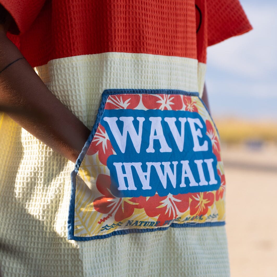 Travel Poncho Wailua, Baumwolle Waffle Piquee Travel Ponchos WAVE HAWAII