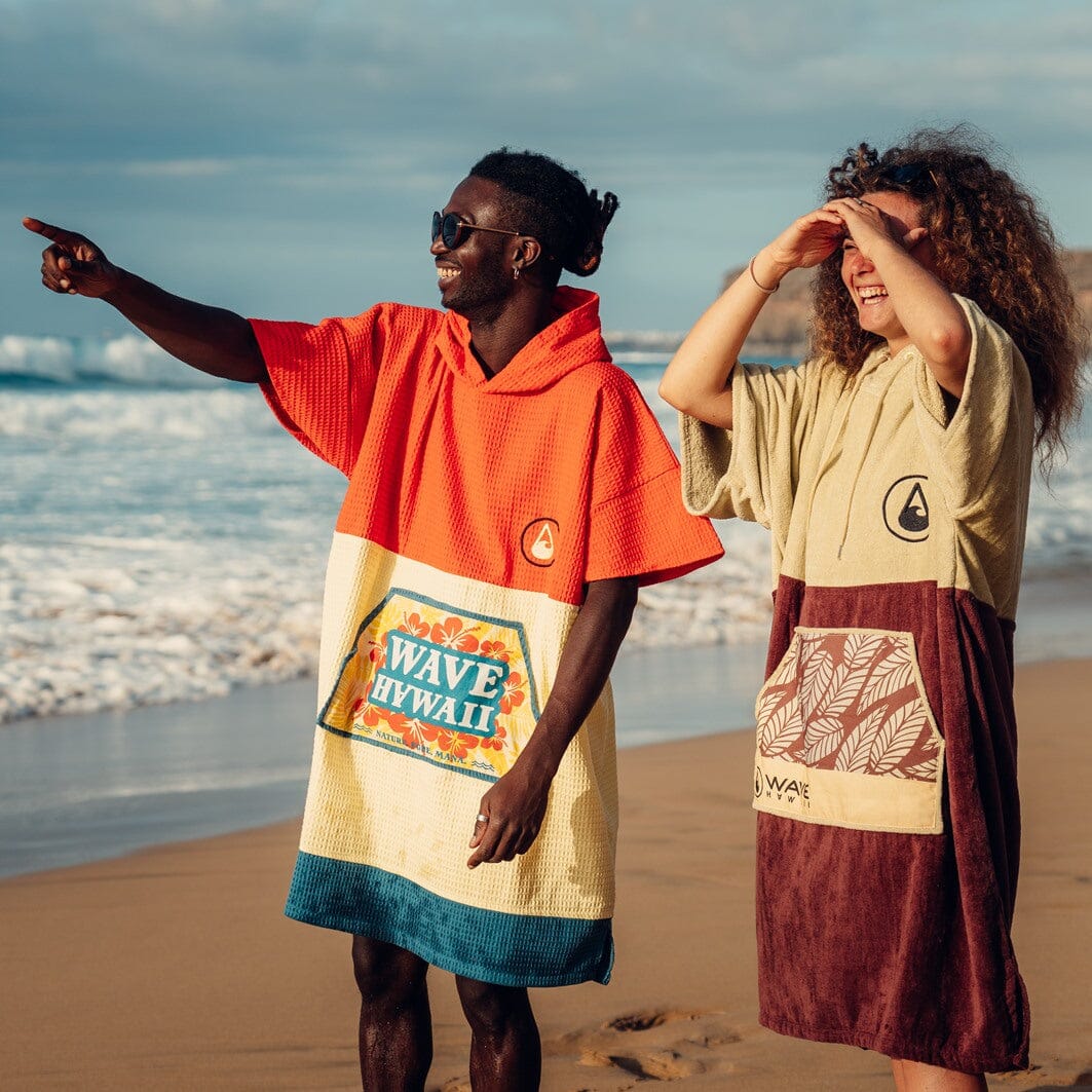 Travel Poncho Wailua, Baumwolle Waffle Piquee Travel Ponchos UNISEX MODELL