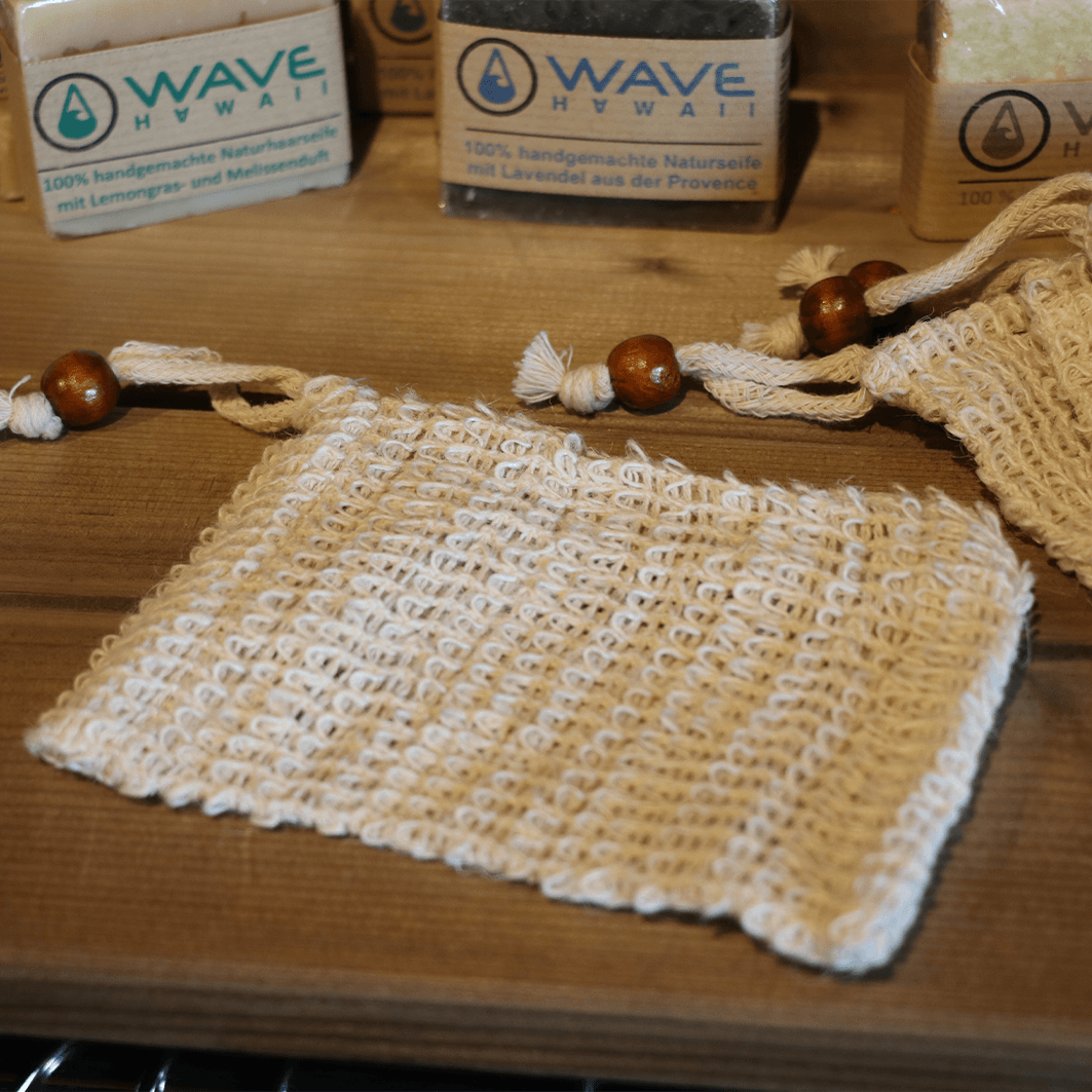 Sisal-Säckchen für Stückseife Naturseife WAVE HAWAII
