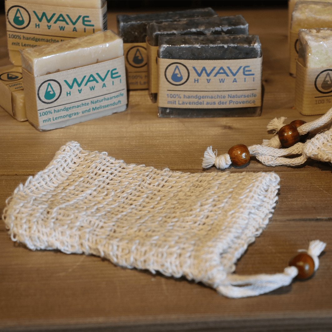 Sisal-Säckchen für Stückseife Naturseife WAVE HAWAII