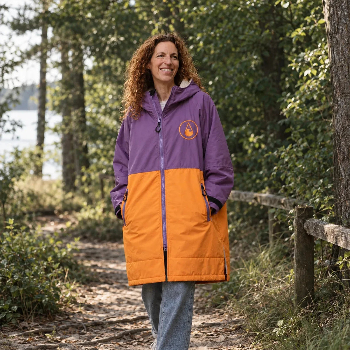Storm Robe Yukon Purple Orange - Wasserdichter Umkleidemantel Wasserdichte Storm Ponchos WAVE HAWAII 