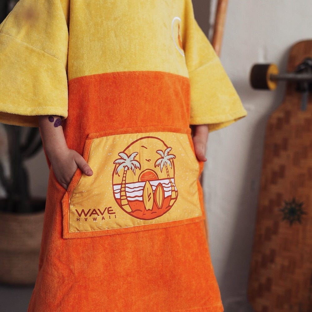 Poncho Beach, Baumwolle Velours Kids Ponchos WAVE HAWAII 