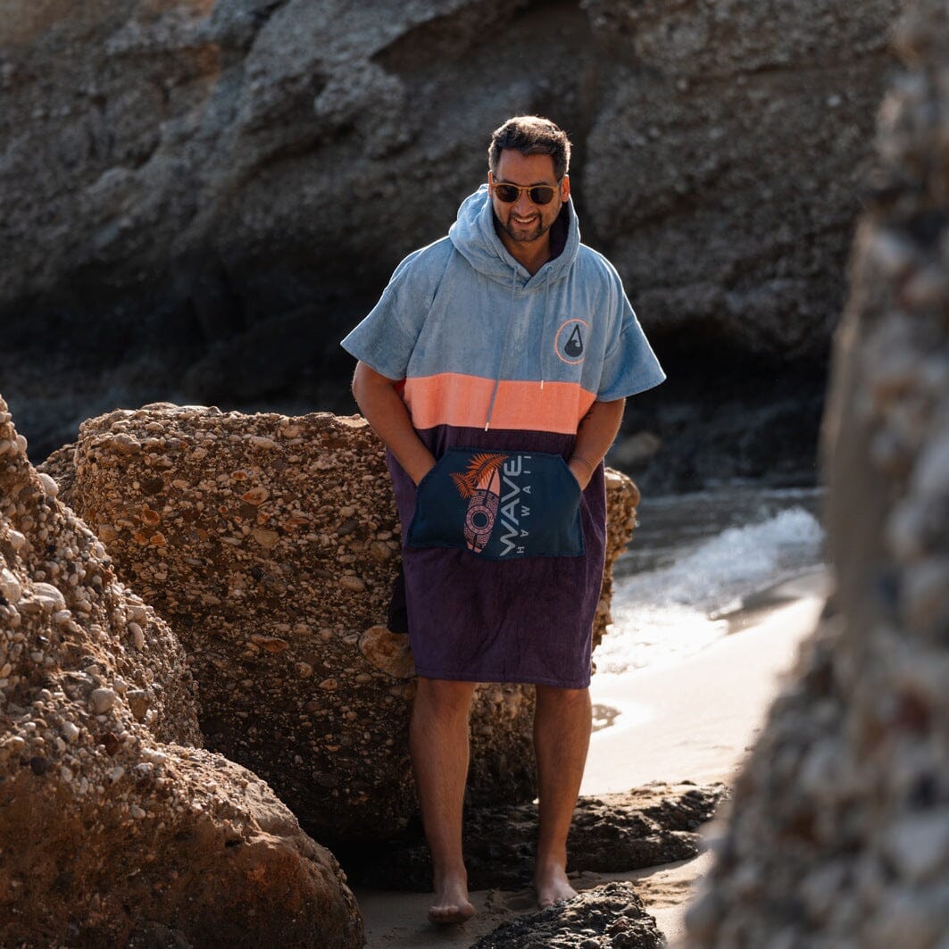 Poncho Kiholo, Baumwolle Velours Style Ponchos WAVE HAWAII 